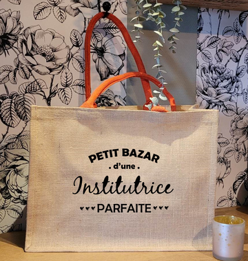 Sac en toile de Jute * Petit Bazar Institutrice*